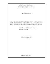 Tóm tắt Luận án Khai thác hợp lý nguồn lợi thủy sản tại vùng biển ven bờ huyện Núi Thành, tỉnh Quảng Nam