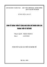 Tóm tắt Luận án Kinh tế nông thôn ở cộng hoà dân chủ nhân dân Lào trong thời kỳ đổi mới