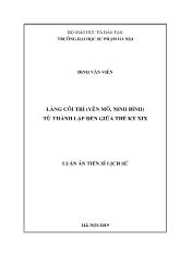 Tóm tắt Luận án Làng côi trì (Yên mô, Ninh bình) từ thành lập đến giữa thế kỷ XIX