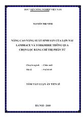 Tóm tắt Luận án Nâng cao năng suất sinh sản của lợn nái landrace và yorkshire thông qua chọn lọc bằng chỉ thị phân tử