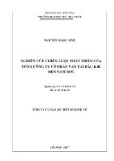 Tóm tắt Luận án Nghiên cứu chiến lược phát triển của tổng Công ty cổ phần vận tải dầu khí đến năm 2025