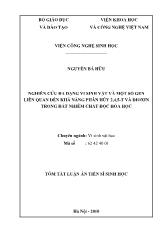 Tóm tắt Luận án Nghiên cứu đa dạng vi sinh vật và một số gen liên quan đến khả năng phân hủy 2, 4, 5 - T và dioxin trong đất nhiễm chất độc hóa học