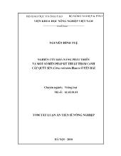 Tóm tắt Luận án Nghiên cứu khả năng phát triún và một số biện pháp kỹ thuật thâm canh cây quýt sen (citrus reticulata blanco) ở Yên Bái