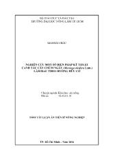Tóm tắt Luận án Nghiên cứu một số biện pháp kỹ thuật canh tác cây Chùm ngây (Moringa oleifera Lam.) làm rau theo hướng hữu cơ