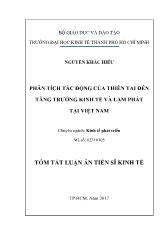 Tóm tắt Luận án Phân tích tác động của thiên tai đến tăng trưởng kinh tế và lạm phát tại Việt Nam