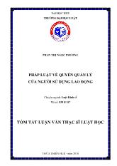 Tóm tắt Luận án Pháp luật về quyền quản lý của người sử dụng lao động