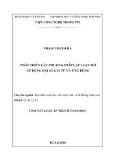 Tóm tắt Luận án Phát triển các phương pháp lập luận mờ sử dụng đại số gia tử và ứng dụng