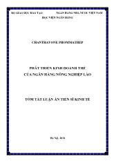 Tóm tắt Luận án Phát triển kinh doanh thẻ của ngân hàng nông nghiệp Lào