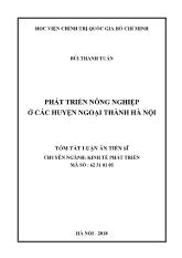 Tóm tắt Luận án Phát triển nông nghiệp ở các huyện ngoại thành Hà Nội