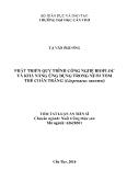 Tóm tắt Luận án Phát triển quy trình công nghệ biofloc và khả năng ứng dụng trong nuôi tôm thẻ chân trắng (litopenaeus vannmei)