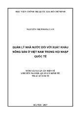 Tóm tắt Luận án Quản lý nhà nước đối với xuất khẩu nông sản ở Việt Nam trong hội nhập quốc tế