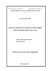 Tóm tắt Luận án Quản lý nhà nước về đầu tư phát triển nhà ở khu đô thị ở Việt Nam