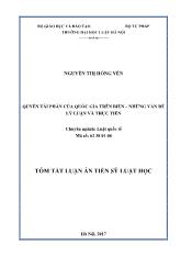 Tóm tắt Luận án Quyền tài phán của quốc gia trên biển – Những vấn đề lý luận và thực tiễn