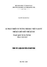 Tóm tắt Luận án Sự phát triển tư tưởng thi học Việt Nam từ thế kỉ X đến hết thế kỉ XIX