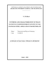 Tóm tắt Luận án Synthesis and characterization of trace elements co - Doped hydroxyapatite on 316l stainless steel application in bone implant