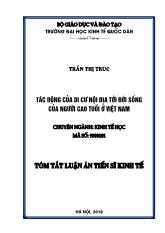 Tóm tắt Luận án Tác động của di cư nội địa tới đời sống của người cao tuổi ở Việt Nam