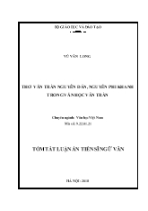 Tóm tắt Luận án Thơ văn Trần Nguyên Đán, Nguyễn Phi Khanh trong văn học Vãn Trần