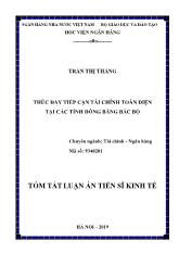 Tóm tắt Luận án Thúc đẩy tiếp cận tài chính toàn diện tại các tỉnh đồng bằng Bắc Bộ