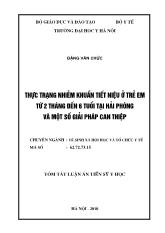 Tóm tắt Luận án Thực trạng nhiễm khuẩn tiết niệu ở trẻ em từ 2 tháng đến 6 tuổi tại Hải phòng và một số giải pháp can thiệp