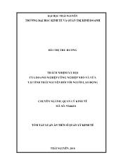 Tóm tắt Luận án Trách nhiệm xã hội của doanh nghiệp công nghiệp nhỏ và vừa tại tỉnh Thái Nguyên đối với người lao động