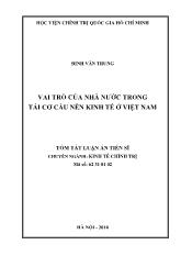 Tóm tắt Luận án Vai trõ của nhà nước trong tái cơ cấu nền kinh tế ở Việt Nam