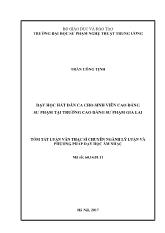 Tóm tắt Luận văn Dạy học phân môn Hát dân ca cho sinh viên sư phạm tại Trường Cao đẳng Sư phạm Gia Lai