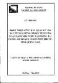 Tóm tắt Luận văn Hoàn thiện công tác quản lý vốn đầu tư xây dựng cơ bản từ nguồn ngân sách nhà nước tại Phòng Tài chính - Kế hoạch huyện Tiên Phước, tỉnh Quảng Nam