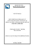 Tóm tắt Luận văn Hoàn thiện hoạt động quản lý ngân sách nhà nước cấp huyện tại Phòng Tài chính - Kế hoạch huyện Phú Lộc tỉnh Thừa Thiên Huế