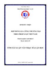 Tóm tắt Luận văn Hợp đồng gia công thương mại theo pháp luật Việt Nam