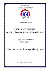 Tóm tắt Luận văn Pháp luật về hành vi quảng cáo gây nhầm lẫn ở Việt Nam