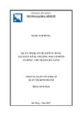 Tóm tắt Luận văn Quản trị quan hệ khách hàng tại ngân hàng thương mại cổ phần An Bình - Chi nhánh Đà Nẵng