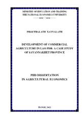 Development of commercial agriculture in lao pdr: A case study of savannakhet province