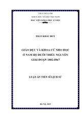 Luận án Giáo dục và khoa cử nho học ở Nam Bộ dưới triều nguyễn giai đoạn 1802-1867