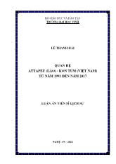 Luận án Quan hệ Attapeu (Lào) - Kon Tum (Việt Nam) từ năm 1991 đến năm 2017