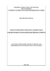 Thesis Explicit reading strategy instruction for vietnamese non-english major tertiary students
