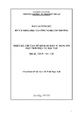 Báo cáo Thiết kế, chế tạo mô hình xe điện sử dụng pin mặt trời phục vụ học tập