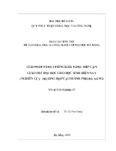 Báo cáo Tóm tắt Giải pháp tăng cường khả năng tiếp cận giáo dục đại học cho học sinh hiện nay (Nghiên cứu trường hợp tại Thành phố Đà Nẵng)