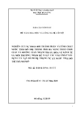 Báo cáo Tóm tắt Nghiên cứu sự thay đổi thành phần và tính chất nước thải đô thị Thành phố Đà Nẵng theo thời gian và không gian nhằm tối ưu hóa về kinh tế và môi trường nhằm đề xuất các giải pháp xây dựng và vận hành hệ thống xử lý nước thải đô thị Thành p