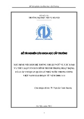 Báo cáo Xác định nội hàm hệ thống thuật ngữ về các loại và thể loại văn bản hình thành trong hoạt động của các cơ quan quản lý nhà nước Trung Ương Việt Nam giai đoạn từ năm 2000-2010