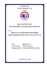 Đề tài Pháp luật về hỗ trợ doanh nghiệp khởi nghiệp đổi mới sáng tạo tại Việt Nam