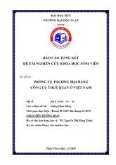 Đề tài Phòng vệ thương mại bằng công cụ thuế quan ở Việt Nam