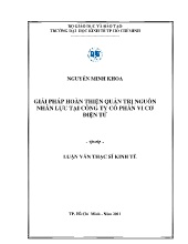 Luận văn Giải pháp hoàn thiện quản trị nguồn nhân lực tại công ty cổ phần vi cơ điện tử