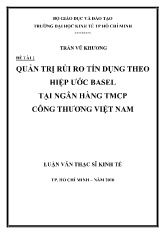 Luận văn Quản trị rủi ro tín dụng theo hiệp ước basel tại ngân hàng TMCP công thương Việt Nam