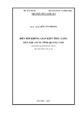 Luận án Biến đổi không gian kiến trúc làng dân tộc cơ tu tỉnh Quảng Nam