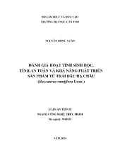 Luận án Đánh giá hoạt tính sinh học, tính an toàn và khả năng phát triển sản phẩm từ trái dâu hạ châu (baccaurea ramiflora lour.)