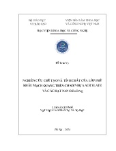 Luận án Nghiên cứu chế tạo và tính chất của lớp phủ khâu mạch quang trên cơ sở nhựa acrylate và các hạt nano ZnO-Ag