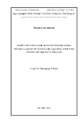 Luận án Nghiên cứu công nghệ sản xuất tinh bột kháng tiêu hoá loại RS3 từ nguyên liệu gạo bằng thuỷ phân enzyme kết hợp xử lý nhiệt ẩm