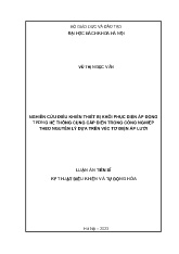 Luận án Nghiên cứu điều khiển thiết bị khôi phục điện áp động trong hệ thống cung cấp điện trong công nghiệp theo nguyên lý dựa trên véc tơ điện áp lưới