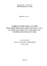 Luận án Nghiên cứu khả năng và cơ chế kích thích tính kháng bệnh cháy bìa lá lúa của hợp chất trong các loài thực vật tại đồng bằng sông Cửu Long