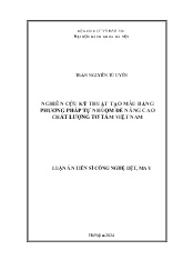 Luận án Nghiên cứu kỹ thuật tạo màu bằng phương pháp tự nhuộm để nâng cao chất lượng tơ tằm Việt Nam